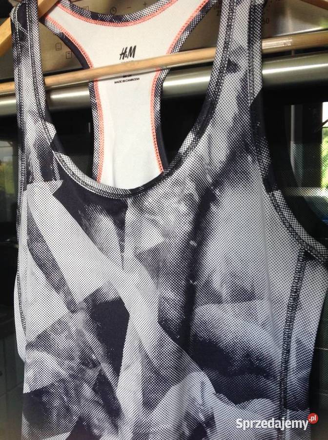 Koszulka Sportowa Bokserka Damska HM S Nowa szary/srebrny Nowa Sól