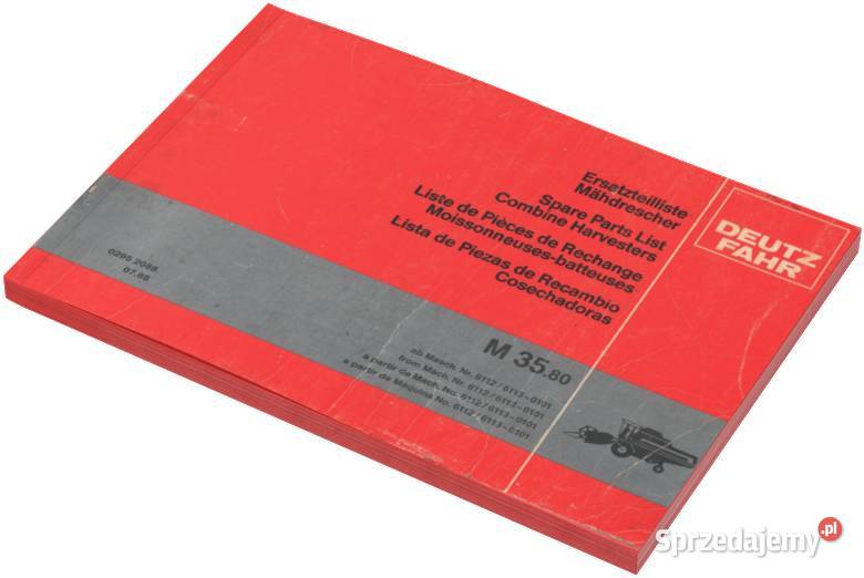 Fahr M900 M750 M1002 Instrukcja katalog obsługi wielkopolskie sprzedam