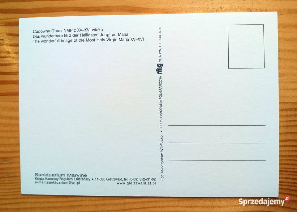 CUDOWNY OBRAZ NMP W SANKTUARIUM MARYJNYM W lubelskie Piszczac sprzedam