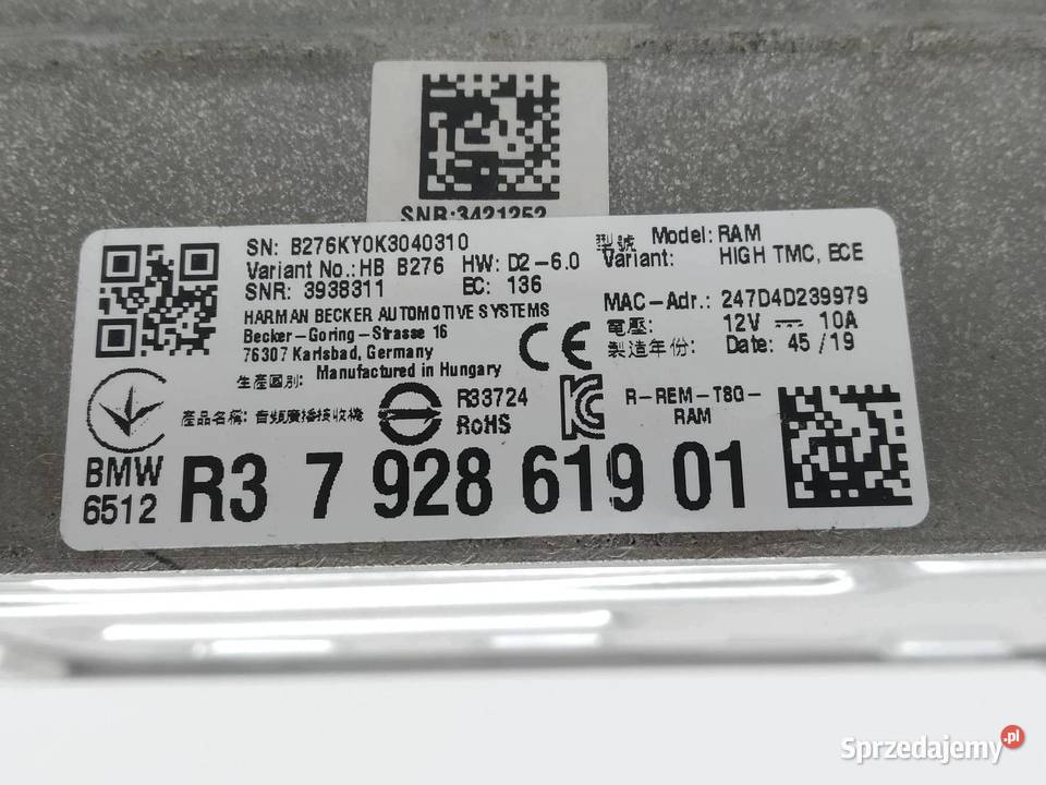 WZMACNIACZ 792861901 Bmw Seria 5 VII 20172024