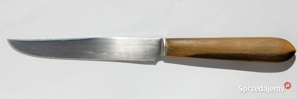 Nóż stołowy rękojeść z rogu art deco Szwajcaria Lublin