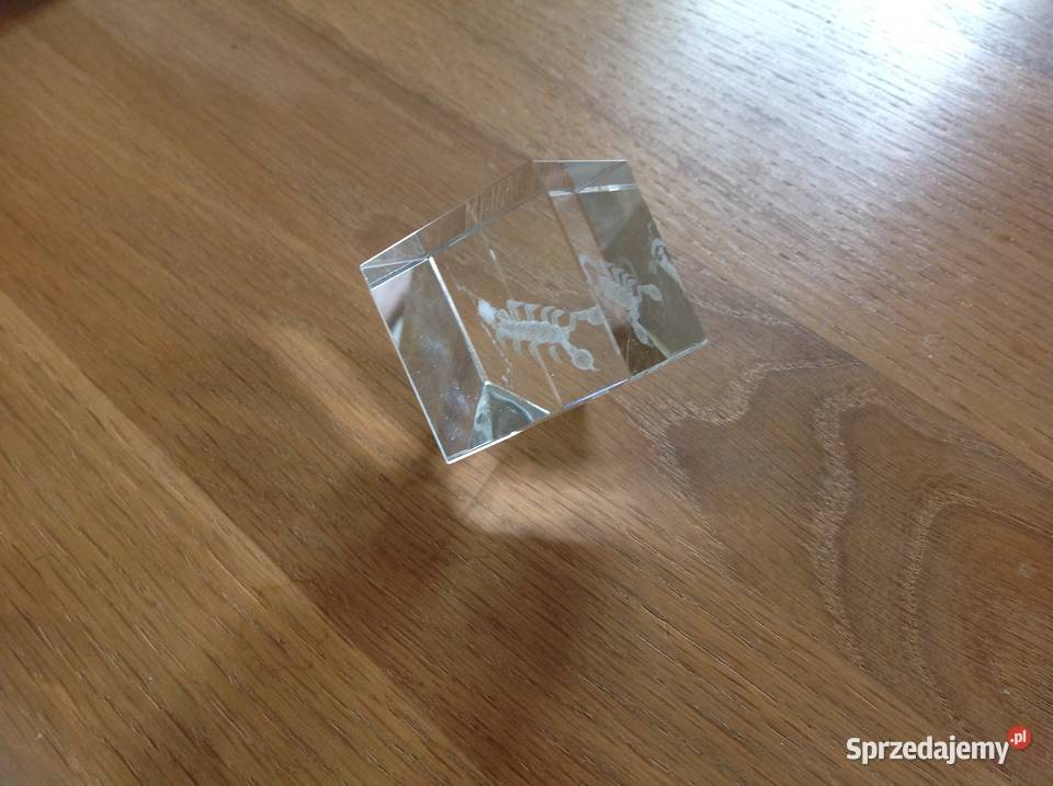 Szklana Ozdoba Przycisk Znak Zodiaku Skorpion 3D Nowa Sól
