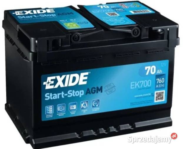Akumulator EXIDE AGM STARTSTOP EK700 70Ah 760A mazowieckie