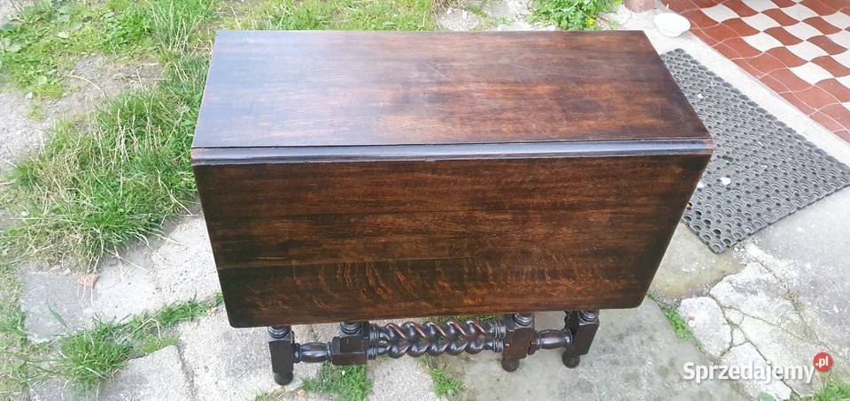 Rozkładany stół styl vintage barley twist lite Wleń