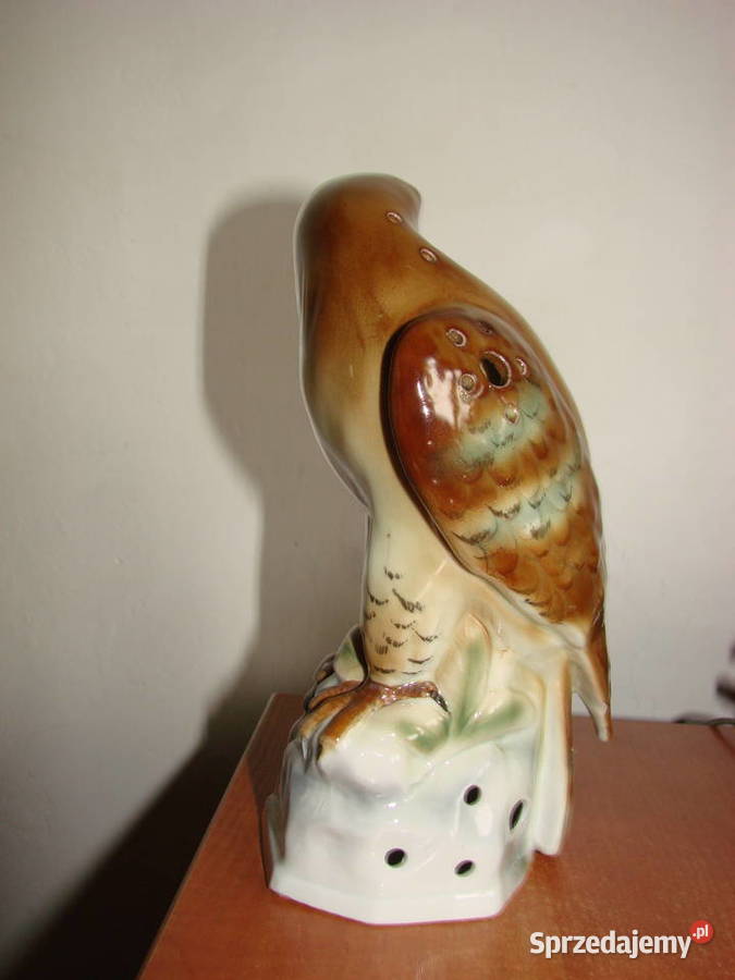 Sokół porcelanowa lampka nocna Antyki, Sztuka, Kolekcje pomorskie Pruszcz Gdański
