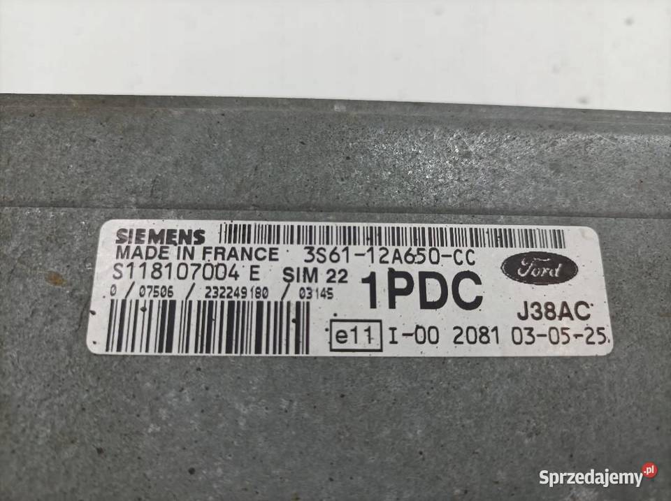 STEROWNIK SILNIKA 3S6112A650CC Mazda 2 I sprzedam