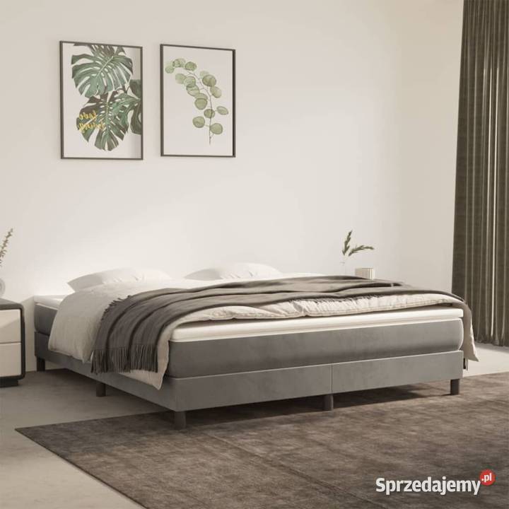 vidaXL Łóżko kontynentalne jasnoszara 160x200 Warszawa