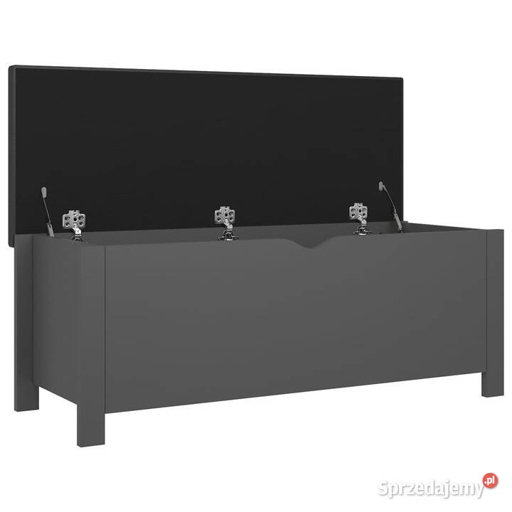 Skrzynia z poduszką szara 105x40x45 materiał Warszawa