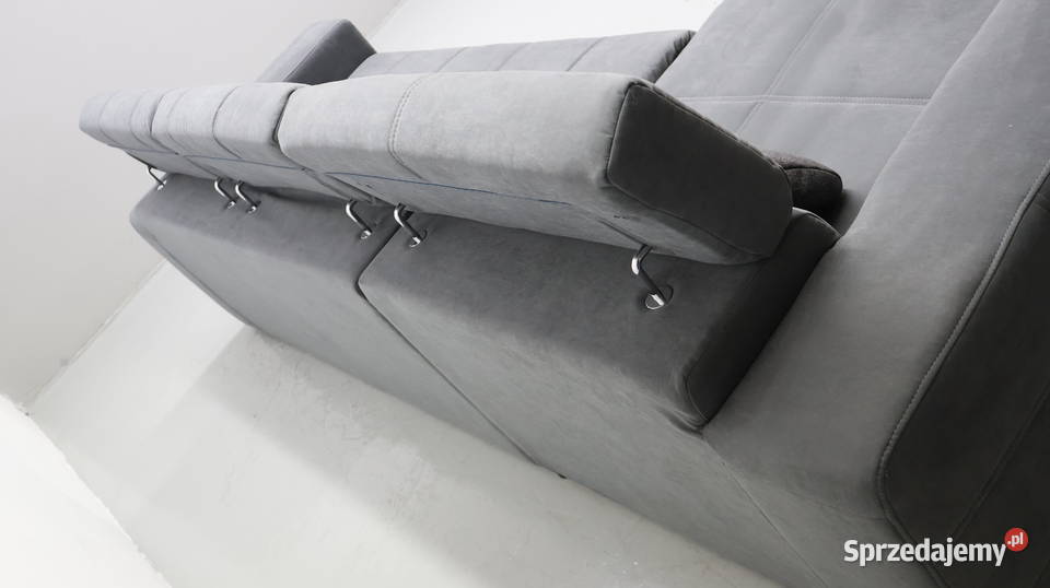 TPF Narożnik regulowane zagłówki zamsz popiel Poznań