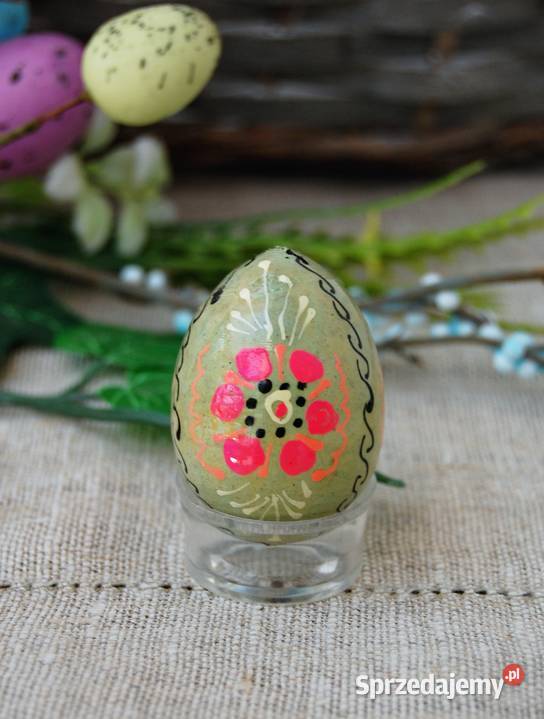 Stara pisanka drewniana malowana Ukraina 45 Lublin