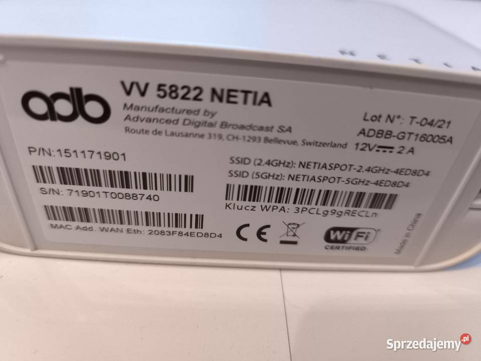 Router Netia VV 5822 Skurowa
