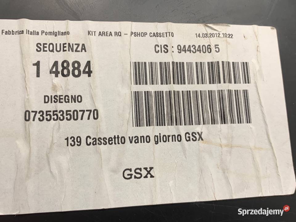 SCHOWEK PASAŻERA FIAT PANDA III Hatchback