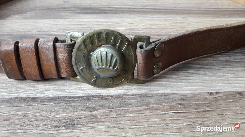 Stary zabytkowy skórzany pas harcerski ZHP PRL Antyki, Sztuka, Kolekcje Gdynia
