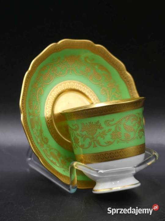 Zjawiskowa bogato złocona mokka Hutschenreuther wielkopolskie Poznań