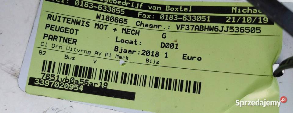 MECHANIZM WYCIERACZEK PARTNER III 9682661480 Kraków