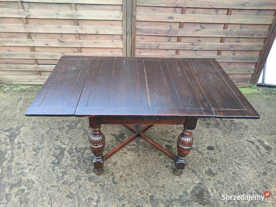 Stół rozkładany eklektyczny drewniany unikat Warszawa