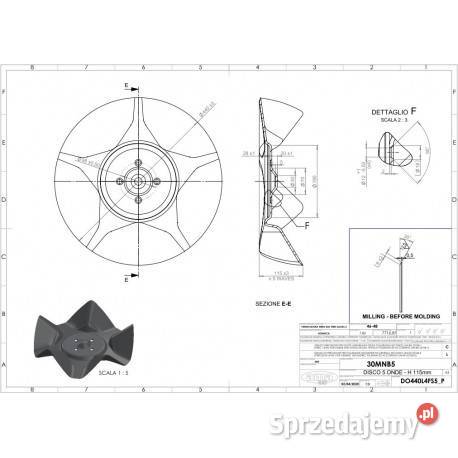 Talerz zębaty 440mm4otw gr5mm CROSS CUTTER Części i osprzęt rolniczy Sieradz sprzedam