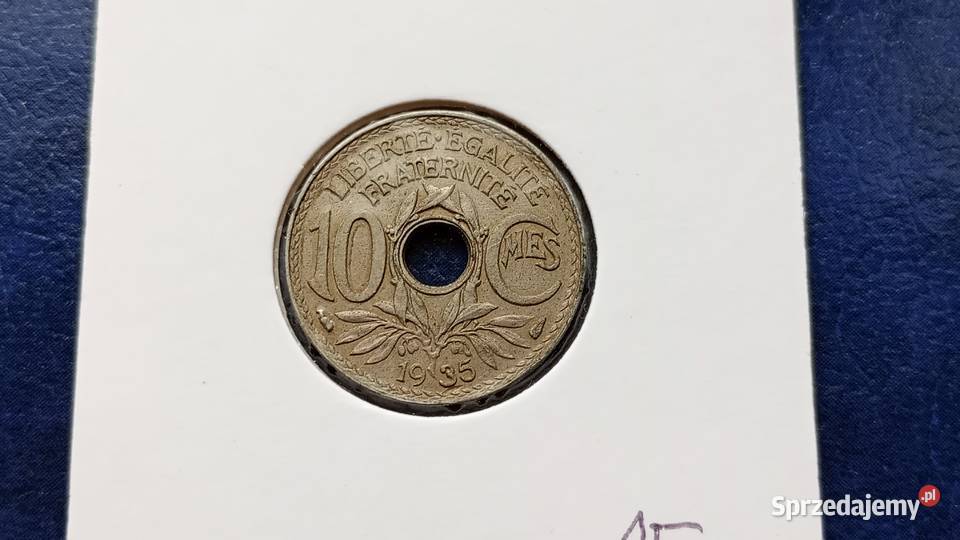 Stare monety 10 centym 1935 Francja Lesko