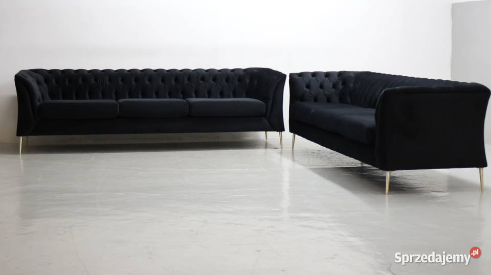 STY DESIGN WIELKA SOFA 33 kanapa czarny welur Meble Poznań