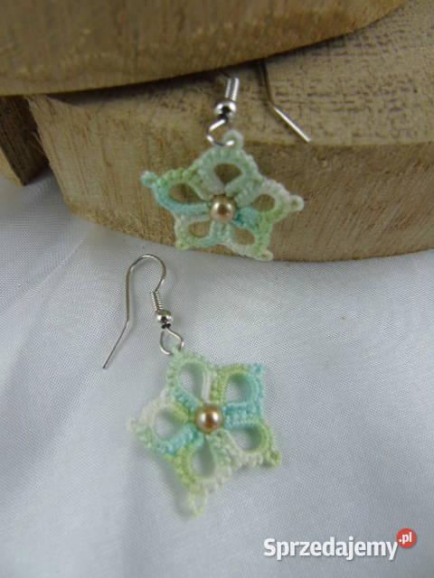 Kolczyki frywolitkowe różne wzory i kolory małopolskie Wiśniowa