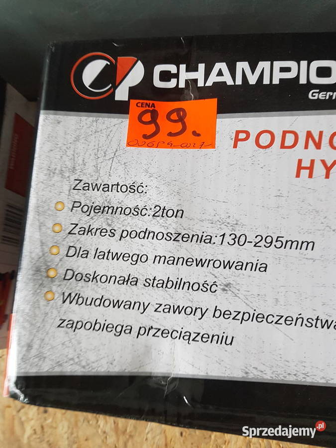 PODNOŚNIK HYDRAULICZNY CHAMPION 2 tony 130295mm Głogowa
