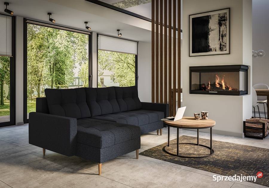 Narożnik skandynawski rozkładany z funkcją