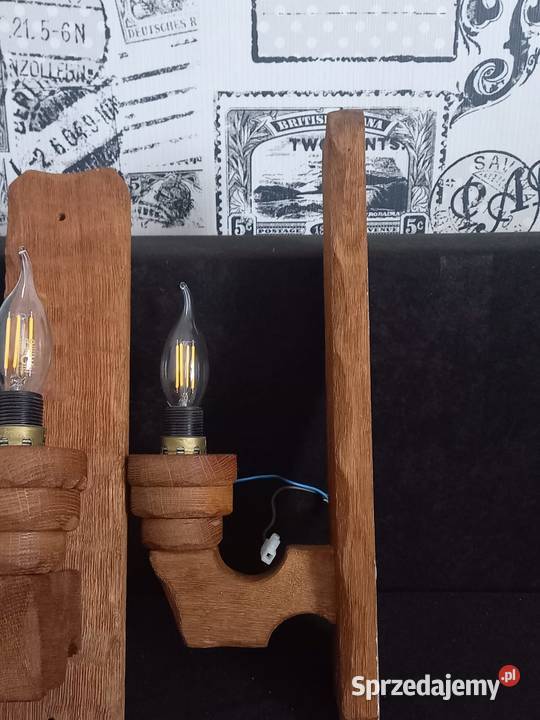 Kinkiety drewniane i metalowe Lipno sprzedam