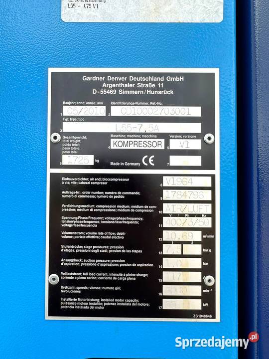 Kompresor śrubowy CompAir L557