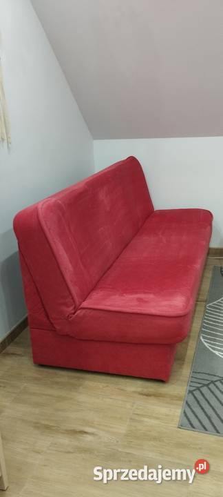 Łóżko sofa wersalka rozkładana czerwona 120x200 Miłki
