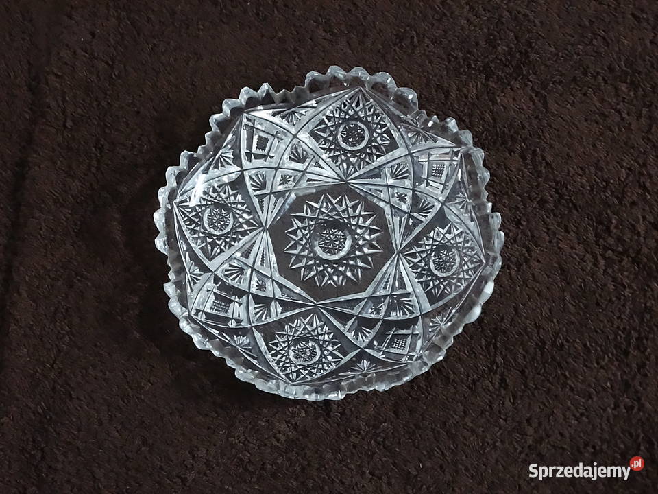 Piękny talerzykmisa z rżniętego kryształu bogaty lubelskie Biłgoraj