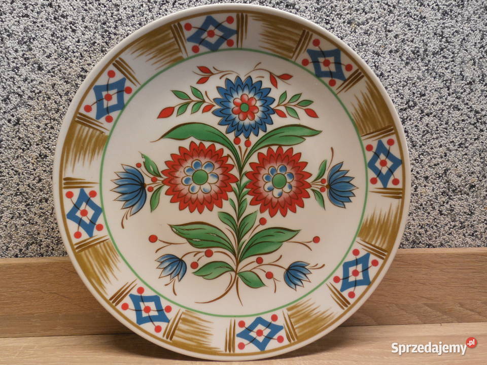 Talerz ozdobny malowany FINE CHINA LICHTE wielkopolskie Raszków