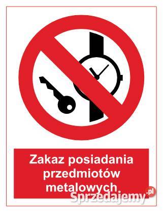 Naklejka BHP Zakaz posiadania przedmiotów małopolskie Kamionna