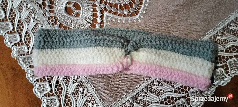 Ręcznie robiona opaska na głowę ciepła Częstochowa