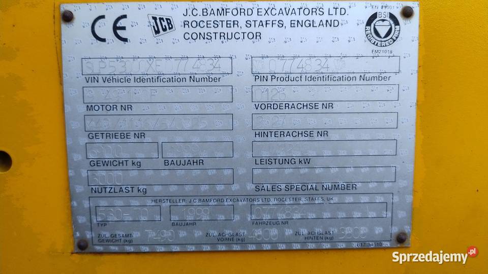 Ładowarka Teleskopowa Teleskop JCB 53070 Widły wielkopolskie Kowale Pańskie sprzedam