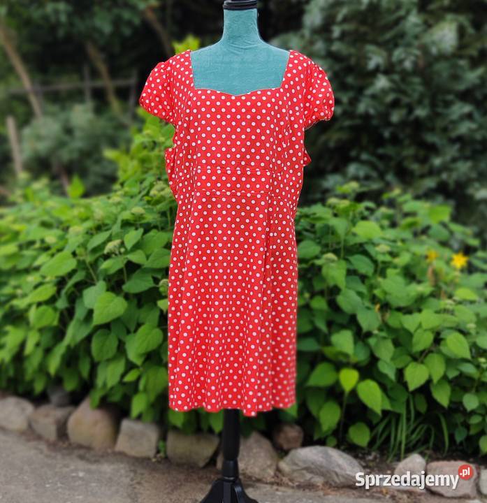 Sukienka retro Dolly and Dotty 48 4XL czerwona Rozmiar 48 Szczecin