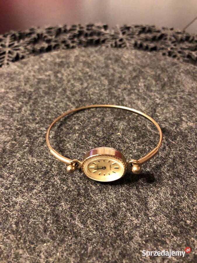 Pozłacany zegarek damski Czajka z bransoletką sprzedam