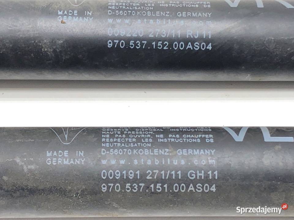 SIŁOWNIKI MASKI KOMPLET PORSCHE PANAMERA Siłowniki