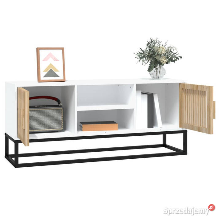 Szafka pod TV biała 105x30x45 materiał Warszawa
