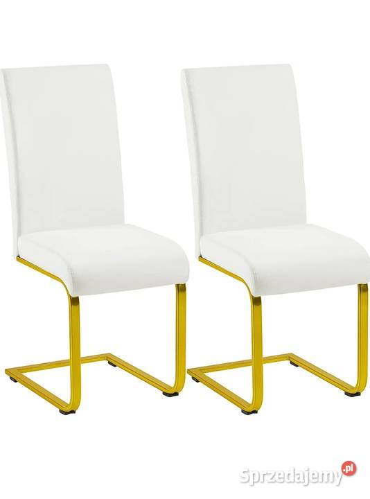 Zestaw 2 krzeseł do jadalni, 2 krzesła wspornikowe białe