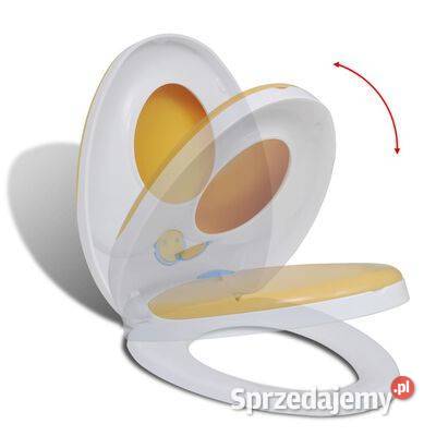 vidaXL Białożółta wolnoopadająca deska WC dzieci mazowieckie