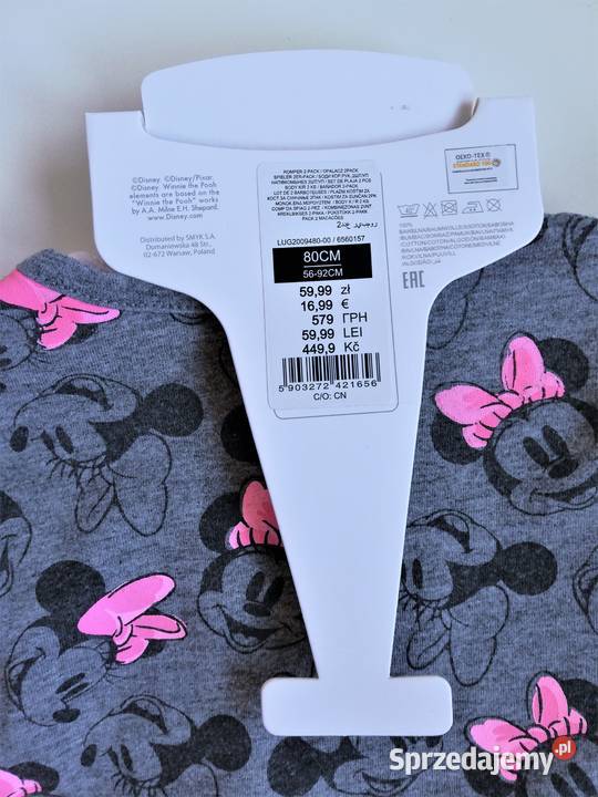 Nowy 2 Pack rampersów Cool Club Minnie Mouse 80 Katowice sprzedam
