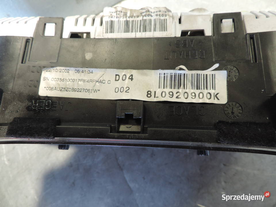 LICZNIK ZEGARY AUDI A3 8L 19 TDI 8L0920900K Nowy Sącz