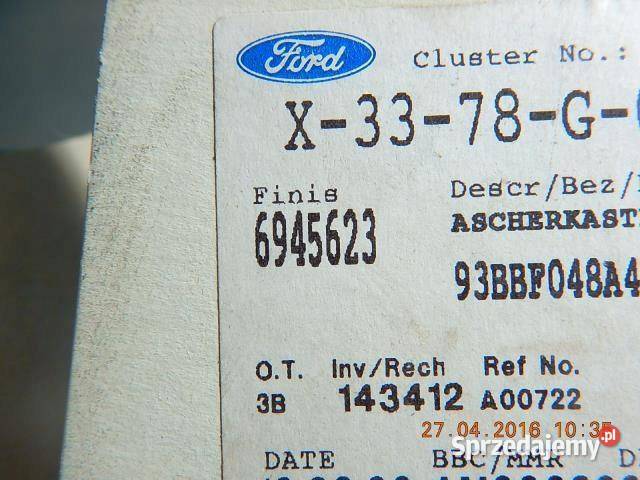 POPIELNICZKA FORD MONDEO 9296 6945623 NOWA ASO