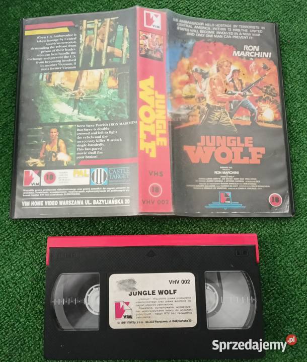 Kaseta VHS film Jungle Wolf Rzeszów