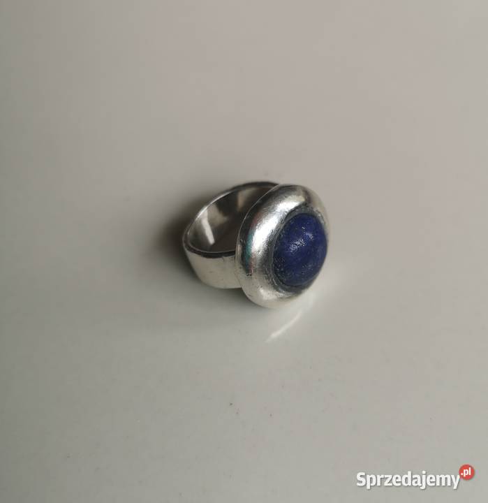 Pierścionek z lapis lazuli srebro vintage Toruń