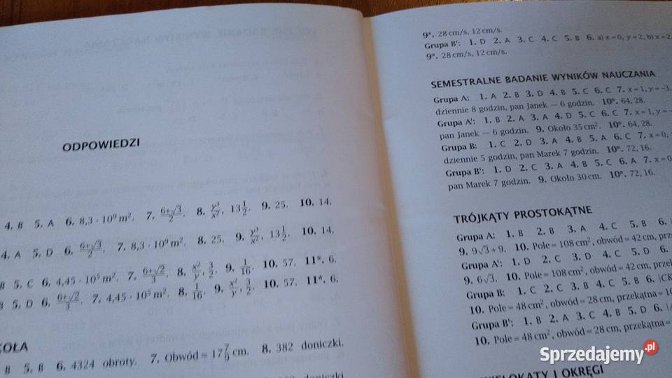 Matematyka 2 sprawdziany klasy drugiej gimnazjum ISBN 8374200197 Gdańsk
