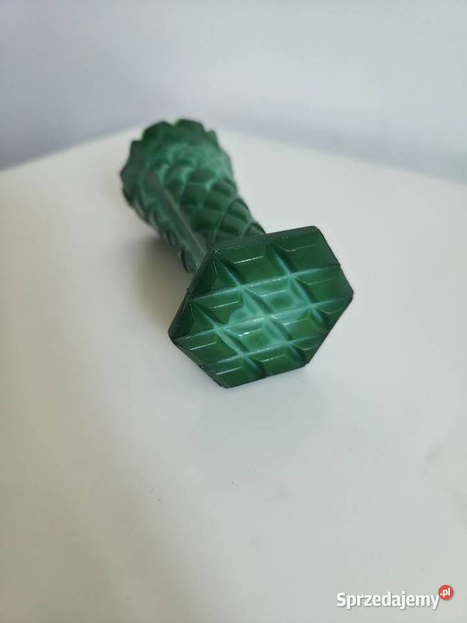 Wazonik szkło malachitowe vintage wielkopolskie Poznań