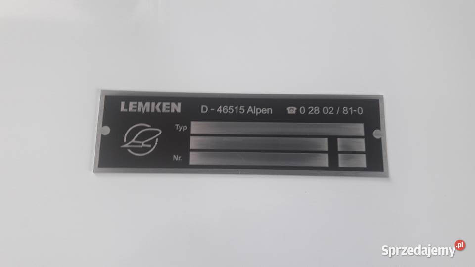 Tabliczka znamionowa Lemken Wola Wiewiecka