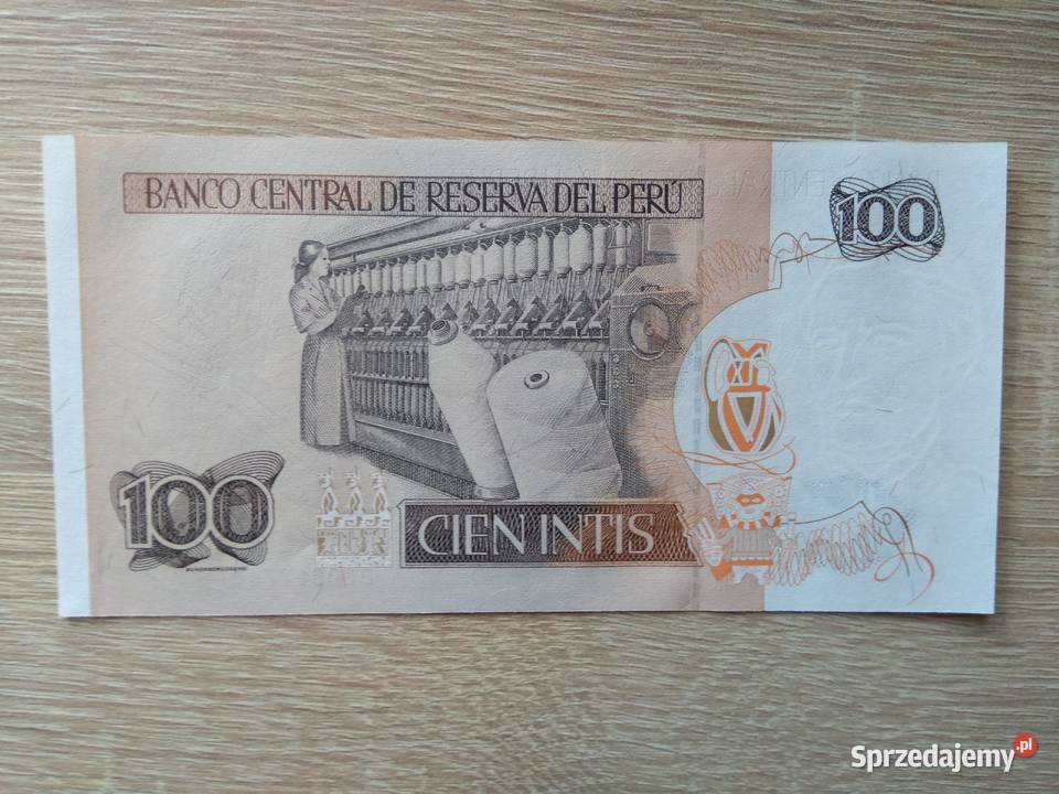 Banknot 100 cien intis Peru Chrząstawa Mała