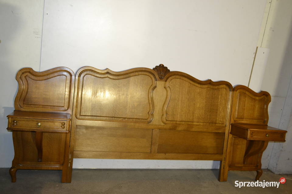 łóżko ludwikowskie wezgłowie z szufladami dąb Będzin